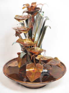 Hand-Made-copper-water-fountains-spiral-flare-base