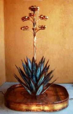 Hand Made copper water fountain Agave Cactus