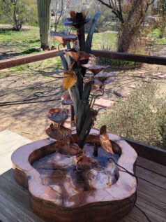 copper water fountains 4 foot with double wall base
