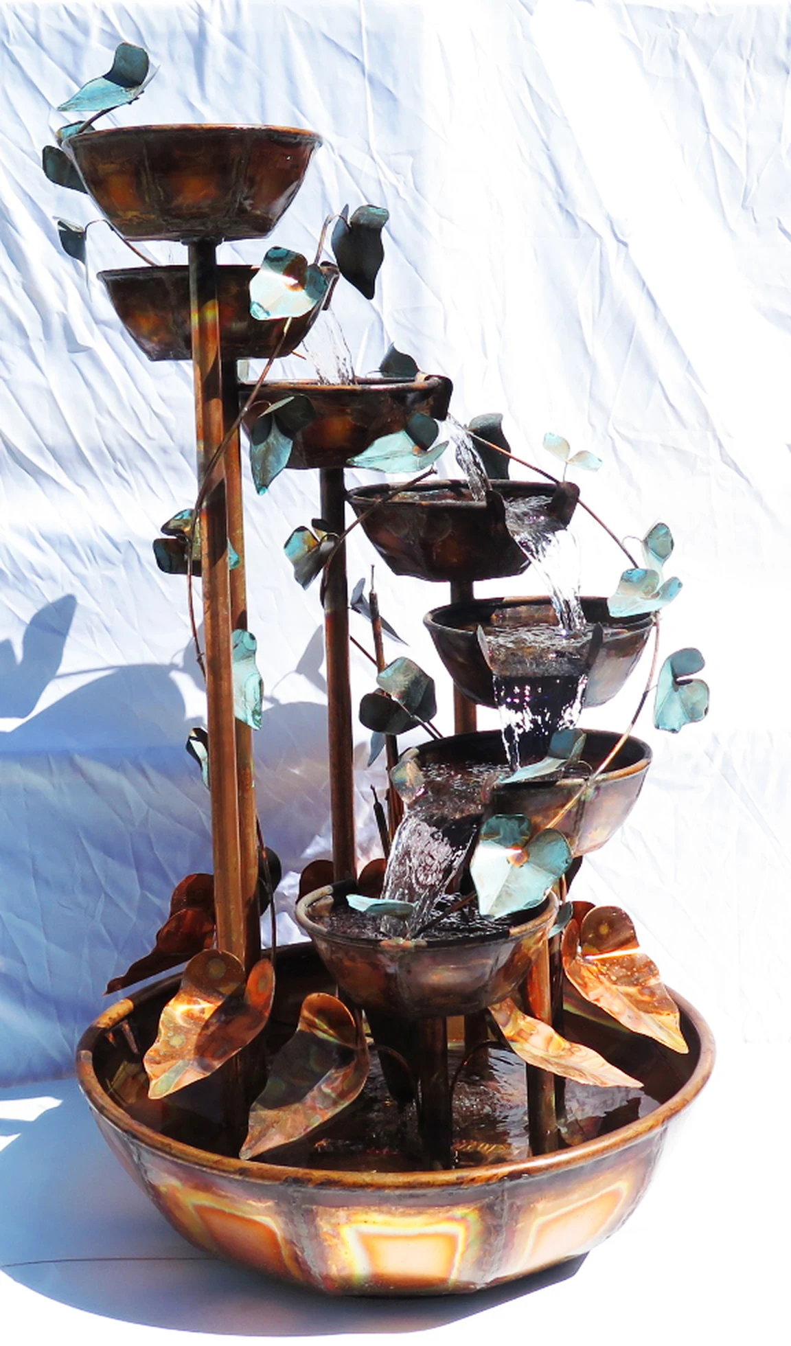7 Bowl 4.5-Foot Waterfall Fountain